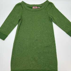 Vintage Juicy Couture Wool/Cashmere Green Metallic Knit Dress Small